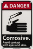AccuformNMC "Danger - Corrosive - Avoid Contact with Eyes and Skin", 10" Long x 7" Wide, Rigid Plastic Safety Sign Rectangle, 0.05" Thick, Use for Accident Prevention DGA3R - 05508296