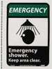 AccuformNMC "Emergency - Emergency Shower - Keep Area Clear", 10" Long x 7" Wide, Pressure-Sensitive Vinyl Safety Sign Rectangle, 0.004" Thick, Use for First Aid EGA2P - 05509138