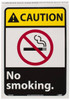 AccuformNMC "Caution - No Smoking", 14" Long x 10" Wide, Pressure-Sensitive Vinyl Safety Sign Rectangle, 0.004" Thick, Use for Accident Prevention CGA3PB - 05509435