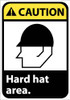 AccuformNMC "Caution - Hard Hat Area", 10" Long x 7" Wide, Pressure-Sensitive Vinyl Safety Sign Rectangle, 0.004" Thick, Use for Accident Prevention CGA1P - 05509450
