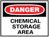 AccuformNMC "Danger - Chemical Storage Area", 10" Long x 14" Wide, Fiberglass Safety Sign Rectangle, 0.095" Thick, Use for Hazardous Materials D239EB - 07444664