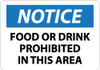 AccuformNMC "Notice - Food or Drink Prohibited in This Area", 10" Long x 14" Wide, Aluminum Safety Sign Rectangle, 0.04" Thick, Use for Accident Prevention N277AB - 08851941