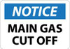 AccuformNMC "Notice - Main Gas Cutoff", 10" Long x 14" Wide, Aluminum Safety Sign Rectangle, 0.04" Thick, Use for Accident Prevention N295AB - 08852121