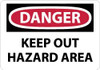 AccuformNMC "Danger - Keep Out - Hazard Area", 10" Long x 14" Wide, Rigid Plastic Safety Sign Rectangle, 0.05" Thick, Use for Accident Prevention D568RB - 09752445