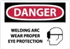 AccuformNMC "Danger - Welding Arc Wear Proper Eye Protection", 10" Long x 14" Wide, Rigid Plastic Safety Sign Rectangle, 0.05" Thick, Use for Accident Prevention D630RB - 09753062