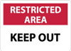 AccuformNMC "Restricted Area - Keep Out", 10" Long x 14" Wide, Aluminum Safety Sign Rectangle, 0.04" Thick, Use for Security & Admittance RA14AB - 09877432
