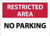 AccuformNMC "Restricted Area - No Parking", 10" Long x 14" Wide, Aluminum Safety Sign Rectangle, 0.04" Thick, Use for Security & Admittance RA20AB - 09877507