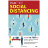 AccuformNMC "COVID 19 - Practice Social Distancing", 12" Wide x 18" High, Paper Safety Sign Rectangle, 0.005" Thick, Use for Workplace/Safety PST147PP - 13347091