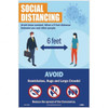 AccuformNMC "COVID 19 - Social Distancing", 12" Wide x 18" High, Paper Safety Sign Rectangle, 0.005" Thick, Use for Workplace/Safety PST150PP - 13347299