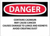 AccuformNMC "Danger - Contains Cadmium May Cause Cancer", 10" Long x 14" Wide, Rigid Plastic Safety Sign Rectangle, 0.05" Thick, Use for Hazardous Materials D29RB - 37656592