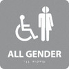 AccuformNMC "All Gender", 8" Long x 8" Wide, Gravoply (Engraved) Safety Sign Square, 0.25" Thick, Use for Restroom, Janitorial & Housekeeping ADA22GR - 37666617