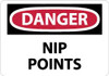 AccuformNMC "Danger - Nip Points", 7" Long x 10" Wide, Pressure-Sensitive Vinyl Safety Sign Rectangle, 0.004" Thick, Use for Accident Prevention D455P - 41826041