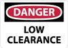 AccuformNMC "Danger - Low Clearance", 7" Long x 10" Wide, Rigid Plastic Safety Sign Rectangle, 0.05" Thick, Use for Accident Prevention D451R - 41826280