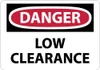 AccuformNMC "Danger - Low Clearance", 10" Long x 14" Wide, Rigid Plastic Safety Sign Rectangle, 0.05" Thick, Use for Accident Prevention D451RB - 41826298