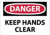 AccuformNMC "Danger - Keep Hands Clear", 10" Long x 14" Wide, Rigid Plastic Safety Sign Rectangle, 0.05" Thick, Use for Accident Prevention D449RB - 41826405
