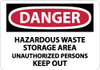 AccuformNMC "Danger - Hazardous Waste Storage Area - Unauthorized Persons Keep Out", 7" Long x 10" Wide, Pressure-Sensitive Vinyl Safety Sign Rectangle, 0.004" Thick, Use for Security & Admittance D442P - 41826538