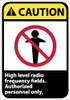 AccuformNMC "Caution - High Level Radio Frequency Fields - Authorized Personnel Only", 14" Long x 10" Wide, Rigid Plastic Safety Sign Rectangle, 0.05" Thick, Use for Accident Prevention CGA29RB - 48496111