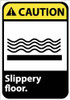 AccuformNMC "Caution - Slippery Floor", 14" Long x 10" Wide, Pressure-Sensitive Vinyl Safety Sign Rectangle, 0.004" Thick, Use for Accident Prevention CGA34PB - 48496202