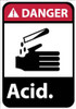 AccuformNMC "Danger - Acid", 14" Long x 10" Wide, Rigid Plastic Safety Sign Rectangle, 0.05" Thick, Use for Hazardous Materials DGA34RB - 48496293