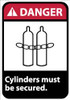 AccuformNMC "Danger - Cylinders Must Be Secured", 14" Long x 10" Wide, Rigid Plastic Safety Sign Rectangle, 0.05" Thick, Use for Accident Prevention DGA37RB - 48496350