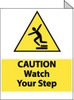 AccuformNMC "Caution - Watch Your Step", 10" Long x 8" Wide, Rigid Plastic Safety Sign Rectangle, 0.05" Thick, Use for Accident Prevention TV17 - 56235443