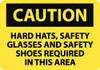 AccuformNMC "Caution - Hard Hats, Safety Glasses, Safety Shoes Required in This Area", 7" Long x 10" Wide, Aluminum Safety Sign Rectangle, 0.04" Thick, Use for Accident Prevention C160A - 56235559