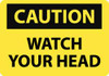 AccuformNMC "Caution - Watch Your Head", 7" Long x 10" Wide, Aluminum Safety Sign Rectangle, 0.04" Thick, Use for Accident Prevention C641A - 56235930