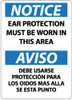 AccuformNMC "Notice - Ear Protection Must Be Worn in This Area", 14" Long x 10" Wide, Aluminum Safety Sign Rectangle, 0.04" Thick, Use for Accident Prevention ESN385AB - 56237449
