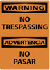 AccuformNMC "Warning - No Trespassing", 14" Long x 10" Wide, Pressure-Sensitive Vinyl Safety Sign Rectangle, 0.004" Thick, Use for Security & Admittance ESW81PB - 62202544