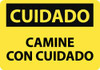 AccuformNMC "Cuidado - Camine Con Ciudado", 10" Long x 14" Wide, Rigid Plastic Safety Sign Rectangle, 0.05" Thick, Use for Workplace/Safety SPC203RB - 62203278