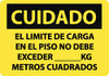 AccuformNMC "Cuidado - En Limite de Carga en El Piso No Debe Exceder Kg Metros Cuadrados", 10" Long x 14" Wide, Pressure-Sensitive Vinyl Safety Sign Rectangle, 0.004" Thick, Use for Workplace/Safety SPC87PB - 62203740