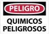 AccuformNMC "Peligro - Quimicos Peligrosos", 10" Long x 14" Wide, Rigid Plastic Safety Sign Rectangle, 0.05" Thick, Use for Workplace/Safety SPD441RB - 62204094
