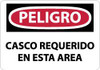 AccuformNMC "Peligro - Casco Requerido en Esta Area", 10" Long x 14" Wide, Pressure-Sensitive Vinyl Safety Sign Rectangle, 0.004" Thick, Use for Accident Prevention SPD46PB - 62204144
