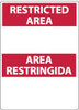 AccuformNMC "Restricted Area", 14" Long x 10" Wide, Rigid Plastic Safety Sign Rectangle, 0.05" Thick, Use for Security & Admittance ESRA1RB - 62204425