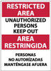 AccuformNMC "Restricted Area - Unauthorized Persons Keep Out", 14" Long x 10" Wide, Aluminum Safety Sign Rectangle, 0.04" Thick, Use for Security & Admittance ESRA29AB - 62204458