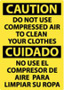 AccuformNMC "Caution - Do Not Use Compressed Air to Clean Your Clothes", 14" Long x 10" Wide, Rigid Plastic Safety Sign Rectangle, 0.05" Thick, Use for Accident Prevention ESC205RB - 62206123