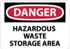 AccuformNMC "Danger - Hazardous Waste Storage Area", 10" Long x 14" Wide, Rigid Plastic Safety Sign Rectangle, 0.05" Thick, Use for Hazardous Materials D285RB - 63365605