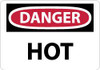 AccuformNMC "Danger - Hot", 10" Long x 14" Wide, Pressure-Sensitive Vinyl Safety Sign Rectangle, 0.004" Thick, Use for Hazardous Materials D51PB - 63365878