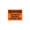 AccuformNMC "Warning - Hazardous Material Storage Area", 10" Long x 14" Wide, Pressure-Sensitive Vinyl Safety Sign Rectangle, 0.004" Thick, Use for Hazardous Materials W285PB - 63369524
