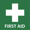 AccuformNMC "First Aid", 7" Long x 7" Wide, Rigid Plastic Safety Sign Square, 0.05" Thick, Use for First Aid S53R - 63370068