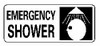 AccuformNMC "Emergency Shower", 7" Long x 17" Wide, Pressure-Sensitive Vinyl Safety Sign Rectangle, 0.004" Thick, Use for First Aid SA116P - 63370746