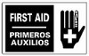 AccuformNMC "First Aid", 10" Long x 18" Wide, Pressure-Sensitive Vinyl Safety Sign Rectangle, 0.004" Thick, Use for First Aid SPSA119P - 63371371