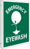 AccuformNMC "Emergency Eye Wash", 10" Long x 8" Wide, Rigid Plastic Safety Sign Rectangle, 0.05" Thick, Use for First Aid MSCTV2 - 63374458