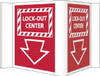 AccuformNMC "Lock-Out Center", 5-3/4" Long x 8-3/4" Wide, Rigid Plastic Safety Sign Rectangle, 0.125" Thick, Use for Accident Prevention VS20R - 63374664