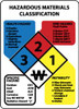 AccuformNMC "Hazardous Materials Classification", 11" Long x 8" Wide, Pressure-Sensitive Vinyl Safety Sign Rectangle, 0.004" Thick, Use for Hazardous Materials HMC8P - 63377105