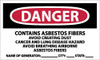 AccuformNMC "Danger - Contains Asbestos Fibers - Avoid Creating Dust - Cancer and Lung Disease Hazard - Avoid Breathing Airborne...", 3" Long x 5" Wide, Paper Safety Sign Rectangle, Use for Hazardous Materials PRD92 - 63378368