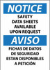 AccuformNMC "Notice - Material Safety Data Sheets Available upon Request", 14" Long x 10" Wide, Pressure-Sensitive Vinyl Safety Sign Square, Use for Workplace/Safety ESN444PB - 69391415