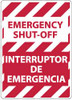 AccuformNMC "Emergency Shut-Off", 14" Long x 10" Wide, Rigid Plastic Safety Sign Rectangle, 0.05" Thick, Use for Accident Prevention M747RB - 72311012