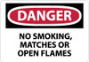 AccuformNMC "Danger - No Smoking, Matches or Open Flames", 7" Long x 10" Wide, Aluminum Safety Sign Rectangle, 0.04" Thick, Use for Accident Prevention D217A - 72312184
