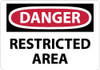 AccuformNMC "Danger - Restricted Area", 7" Long x 10" Wide, Aluminum Safety Sign Rectangle, 0.04" Thick, Use for Security & Admittance D314A - 72312374